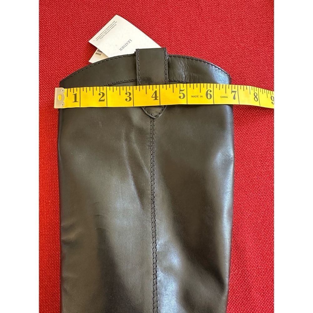Mango Black Leather Western Knee-High Heeled Boots, NWT, 7.5 - Picture 12 of 13